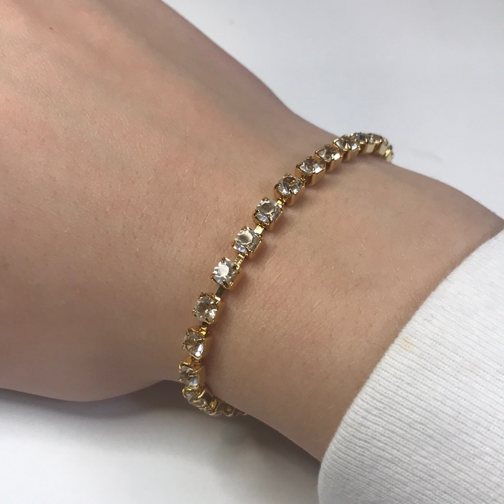 Gold diamond rhinestone Monet bracelet